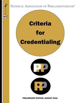 Criteria for Credentialing