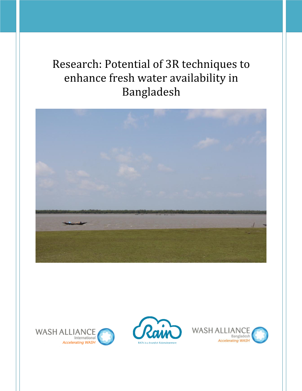 Potential of 3R Techniques to Enhance Fresh Water Availability in Bangladesh