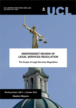 Independent Review of Legal Services Regulation