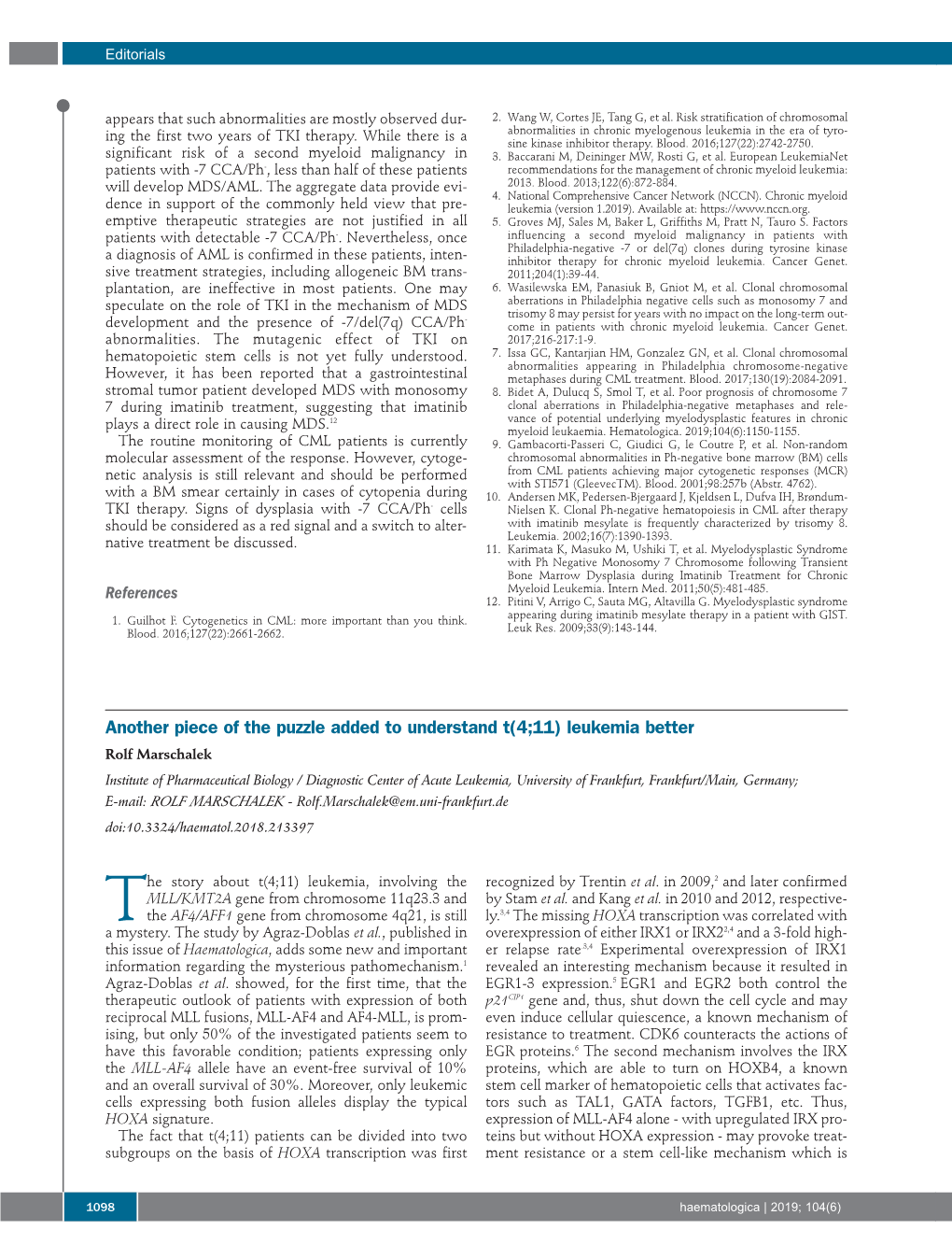 Another Piece of the Puzzle Added to Understand T(4;11) Leukemia Better