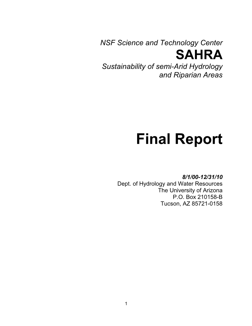 SAHRA Final Report.Pdf