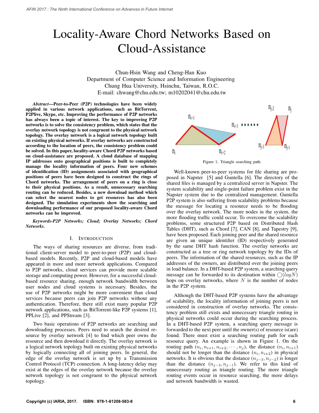 Locality-Aware Chord Networks Based on Cloud-Assistance