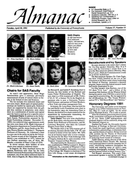 Almanac, 04/30/91, Vol. 37, No. 31