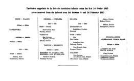 Territoires Supprimés De La Liste Des Territoires Infectés Entre Les 8 Et 14 Février 1963 Areas Removed from the Infected Area List Between 8 and 14 February 1963
