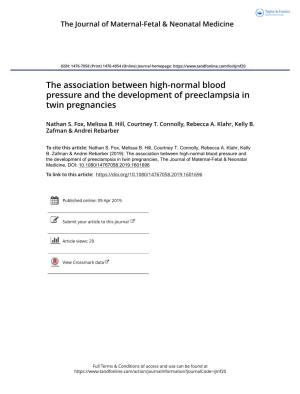 The Association Between High-Normal Blood Pressure and the Development of Preeclampsia in Twin Pregnancies
