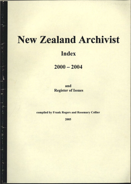 New Zealand Archivist Index