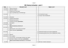 IB1 History Schedule – Part 1