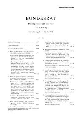 BUNDESRAT Stenografischer Bericht 781