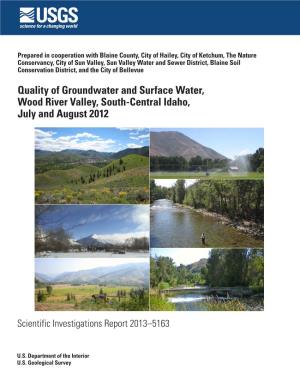 Quality of Groundwater and Surface Water, Wood River Valley, South-Central Idaho, July and August 2012