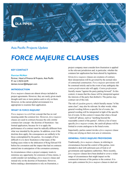 Force Majeure Clauses