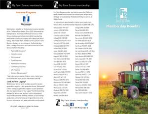 Membership Benefits Nationwide Is Proud to Be the Exclusive Insurance Provider Amador (209) 283-4250 Placer (916) 663-2929 of the California Farm Bureau