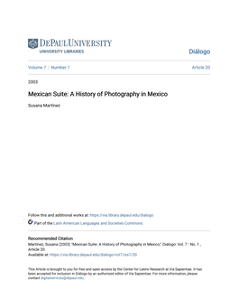 A History of Photography in Mexico