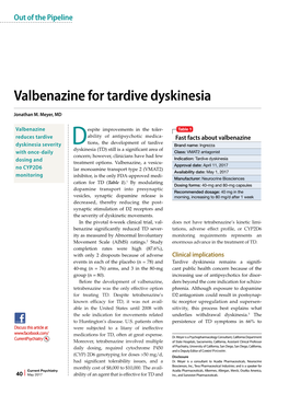 Valbenazine for Tardive Dyskinesia