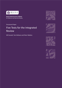 Five Tests for the Integrated Review