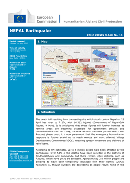 NEPAL Earthquake ECHO CRISIS FLASH No