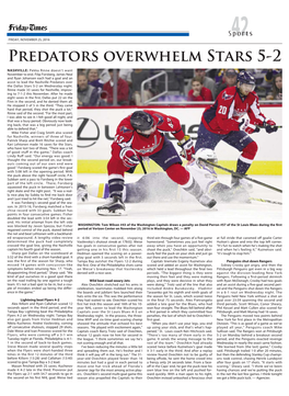 Predators Overwhelm Stars 5-2