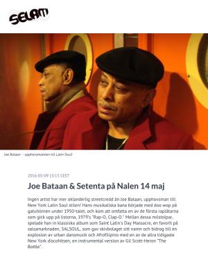 Joe Bataan & Setenta På Nalen 14