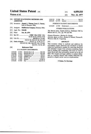 United States Patent (19. 11) 4,059,533 Watson Et Al