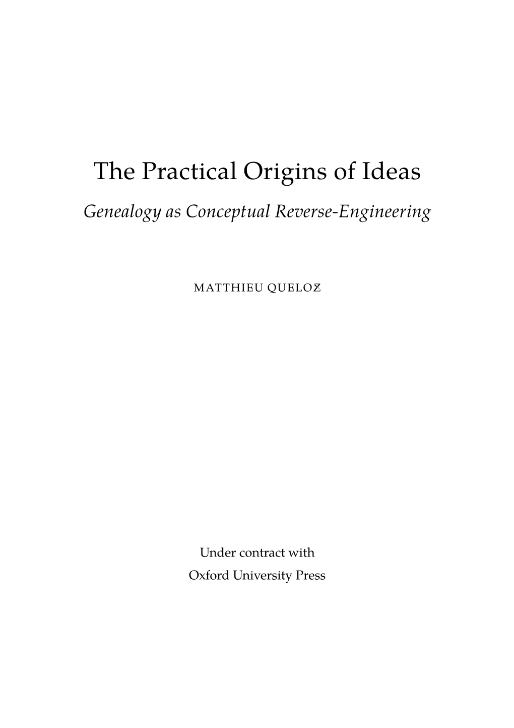 The Practical Origins of Ideas