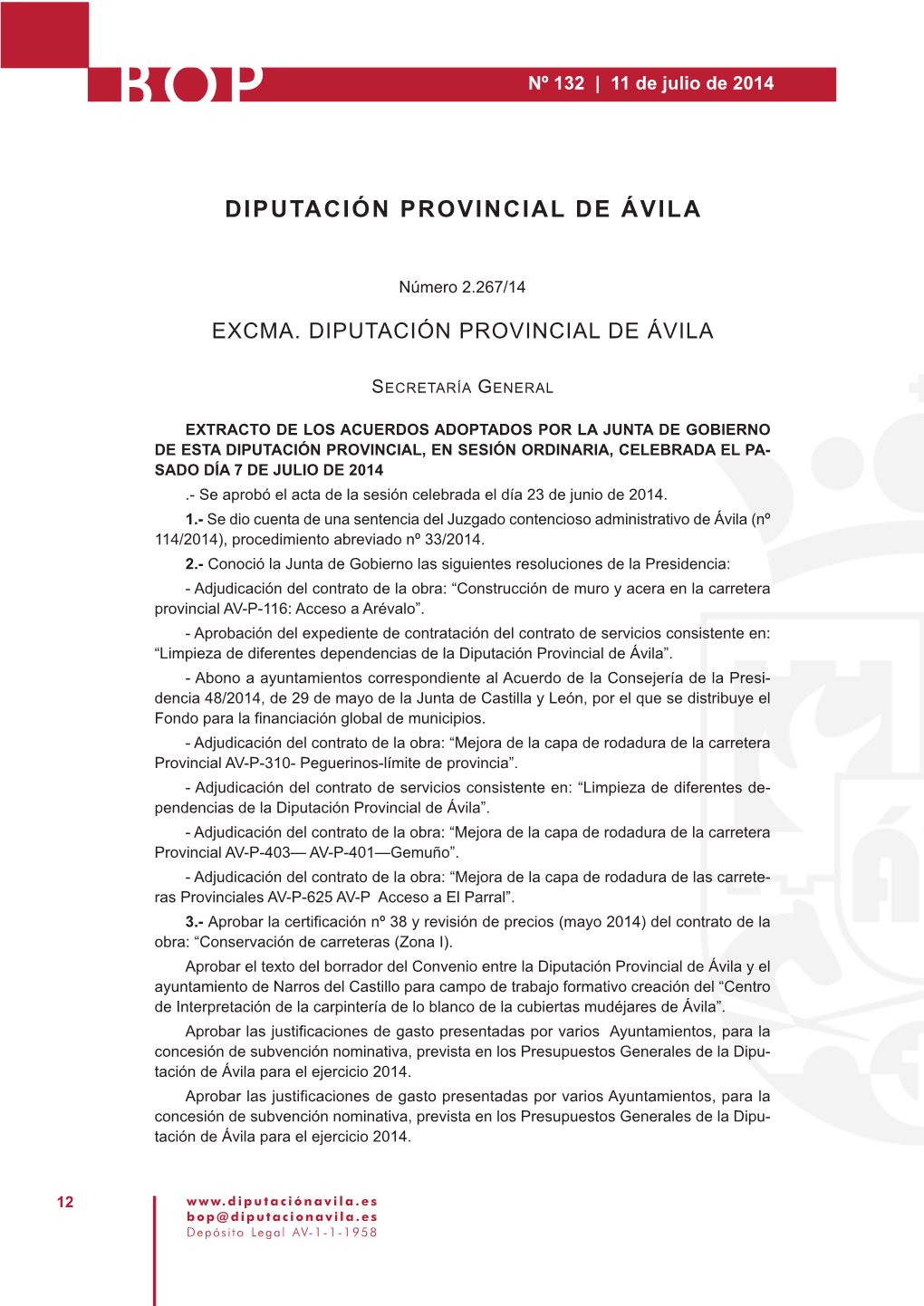 Extracto Acuerdos Adoptados Por La Junta De