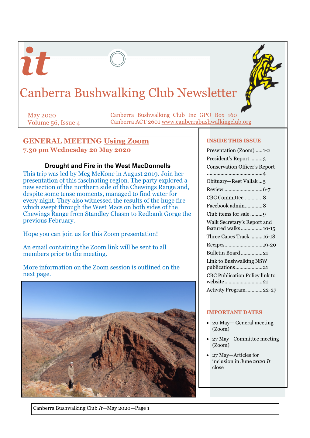 Canberra Bushwalking Club Newsletter