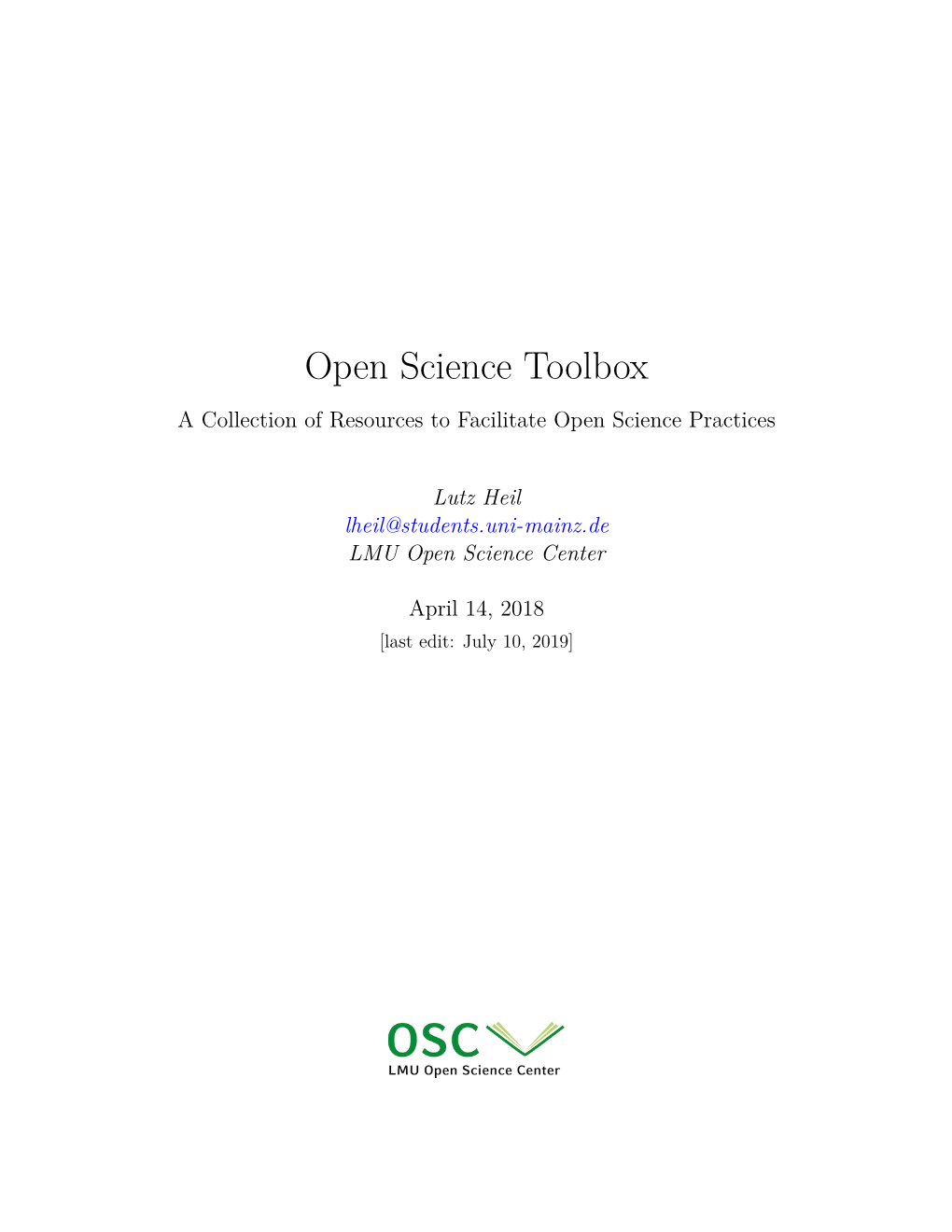 Open Science Toolbox