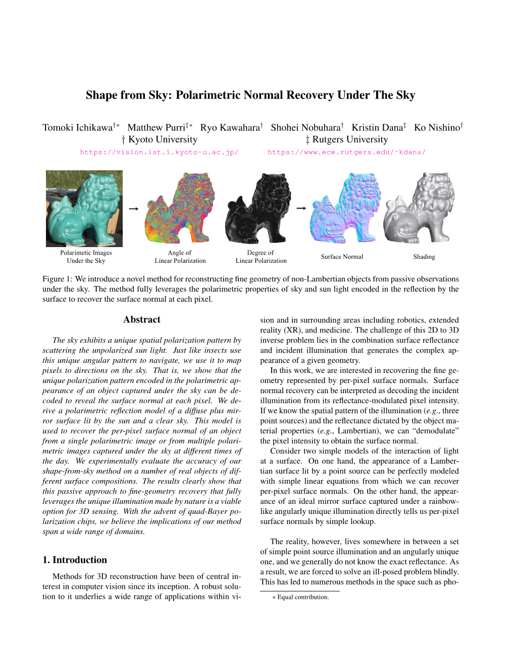 Polarimetric Normal Recovery Under the Sky