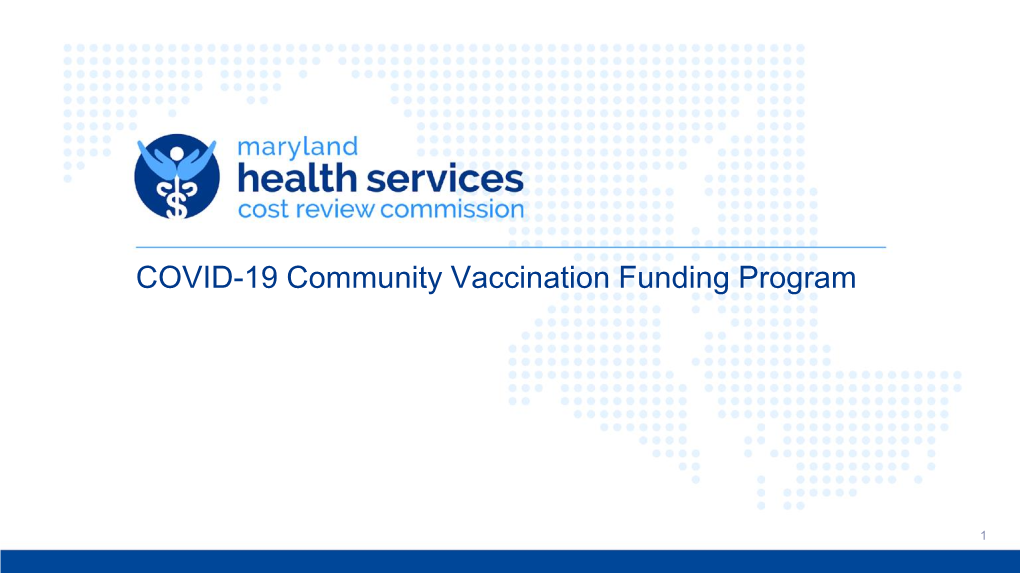 COVID-19 Community Vaccination Funding Program