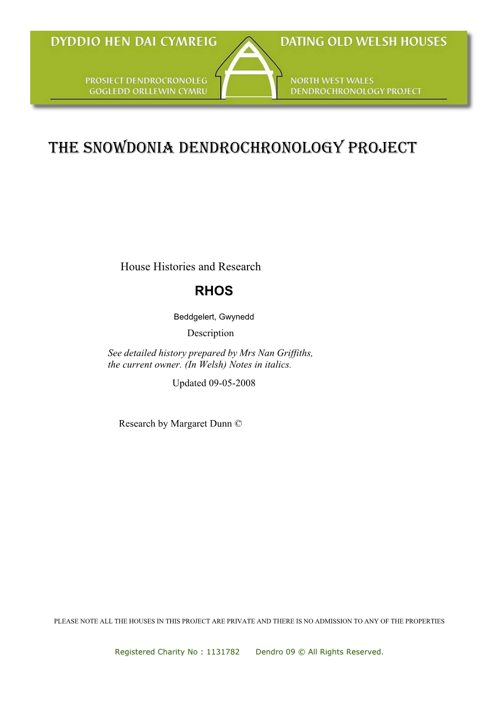 The Snowdonia Dendrochronology Project