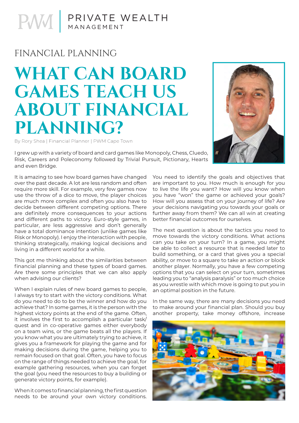 WHAT CAN BOARD GAMES TEACH US ABOUT FINANCIAL PLANNING? by Rory Shea | Financial Planner | PWM Cape Town