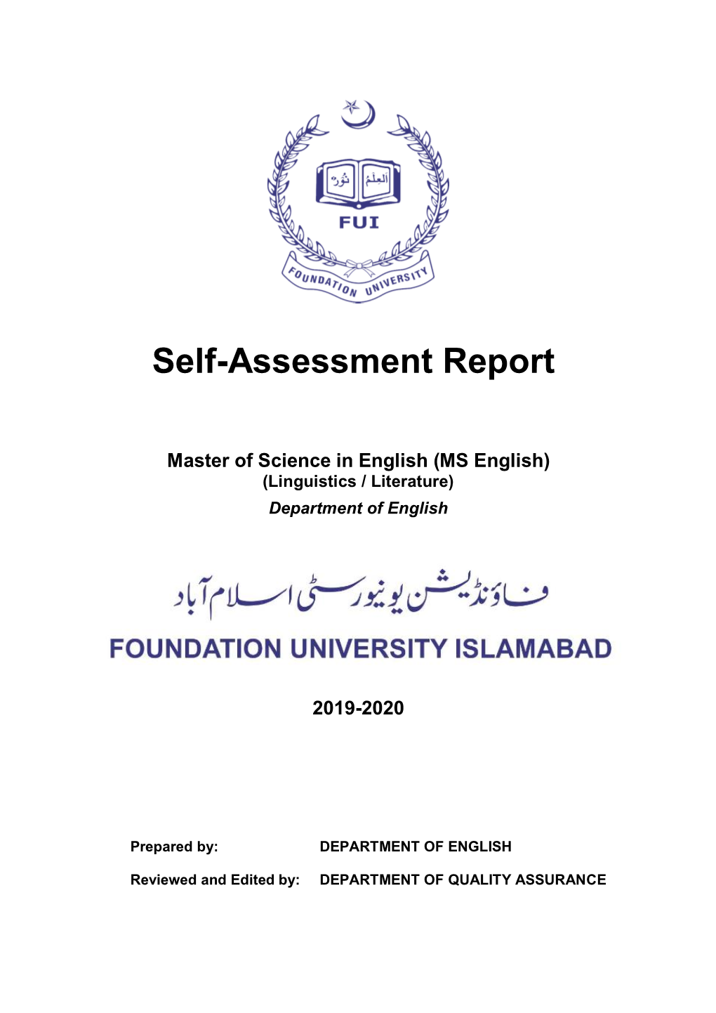 Self-Assessment Report
