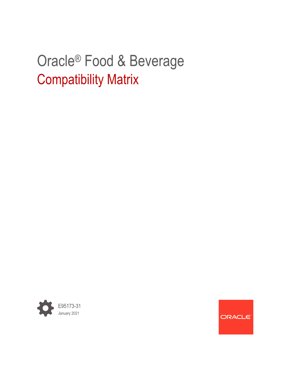 Oracle Food and Beverage Compatibility Matrix