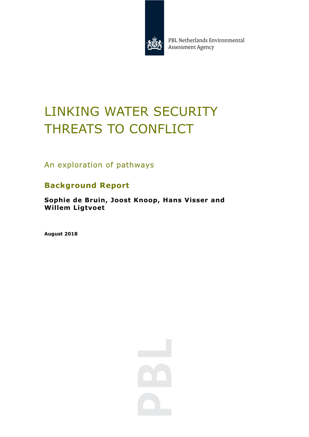 Linking Water Security Threats to Conflict