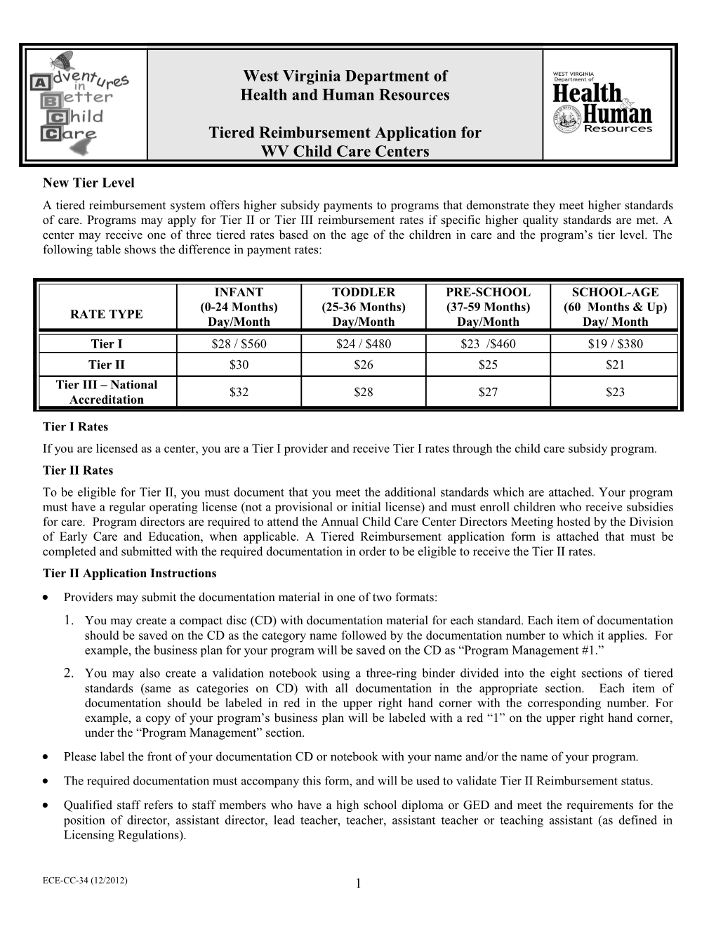 Tier II Reimbursement Documentation Requirements