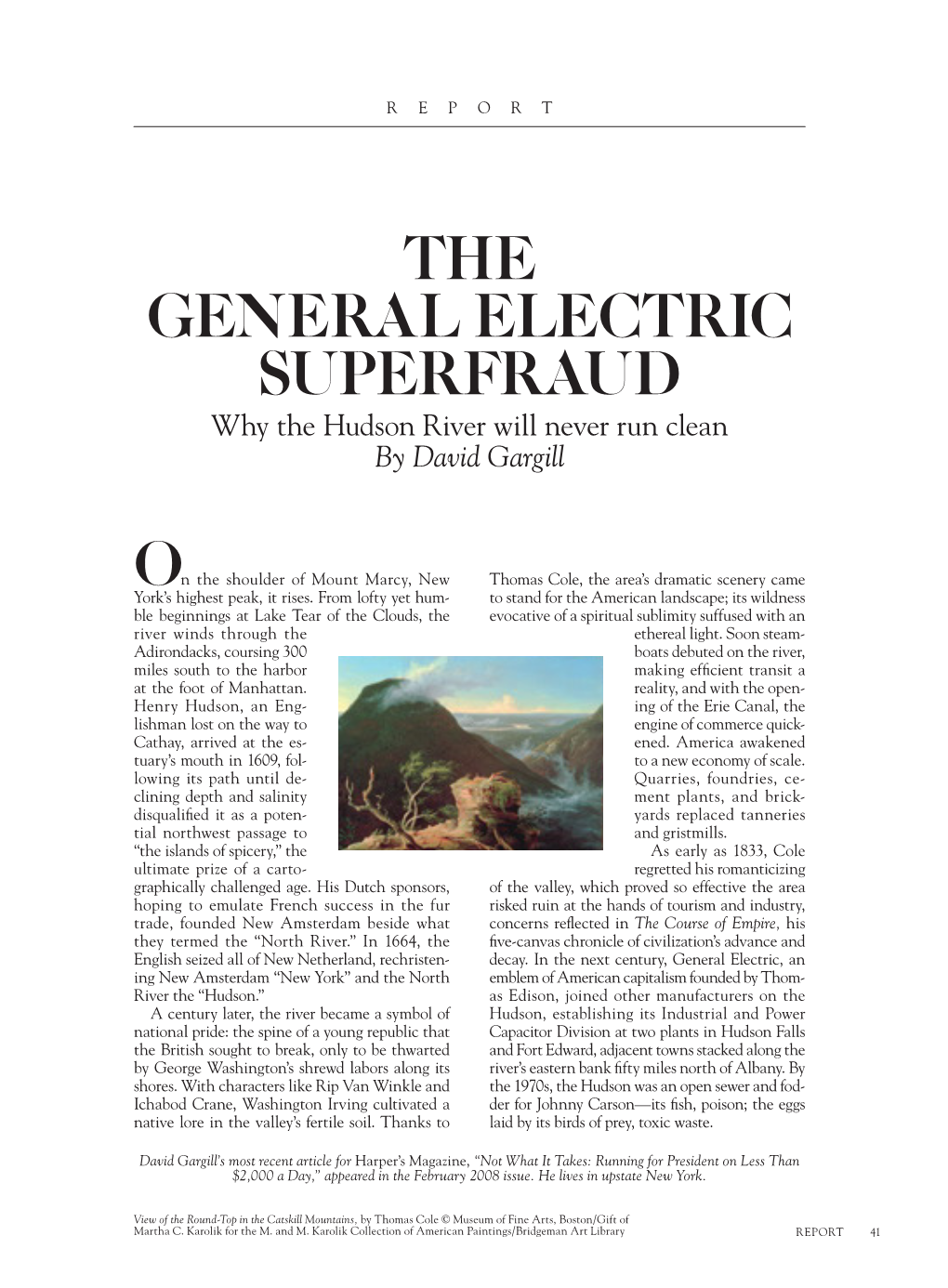 The General Electric Superfraud: Why the Hudson River