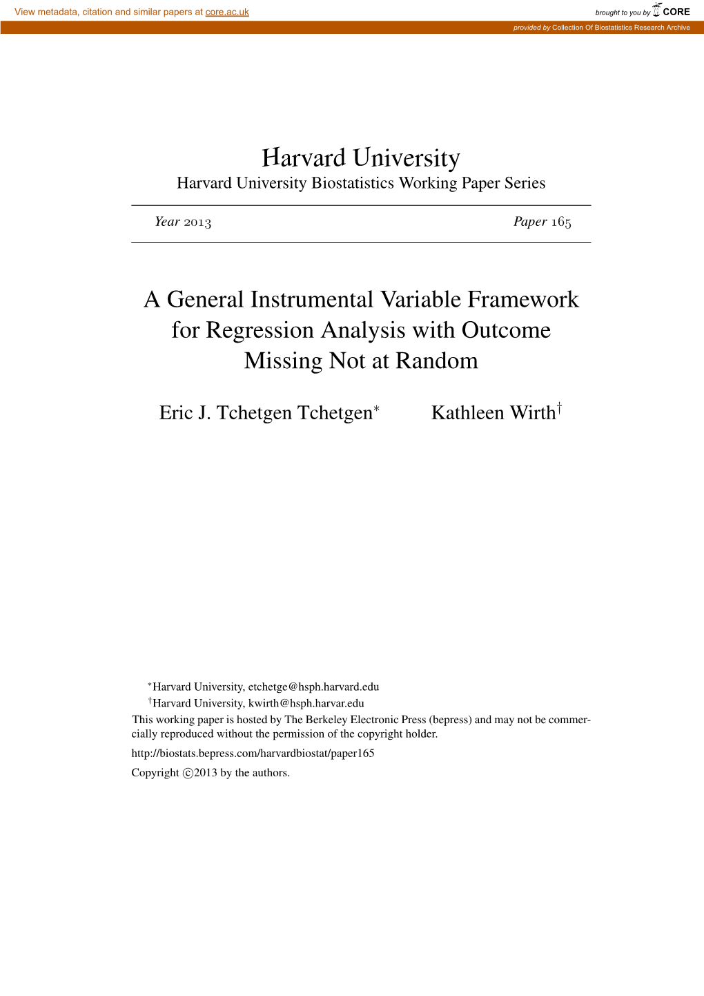 A General Instrumental Variable Framework for Regression Analysis with Outcome Missing Not at Random