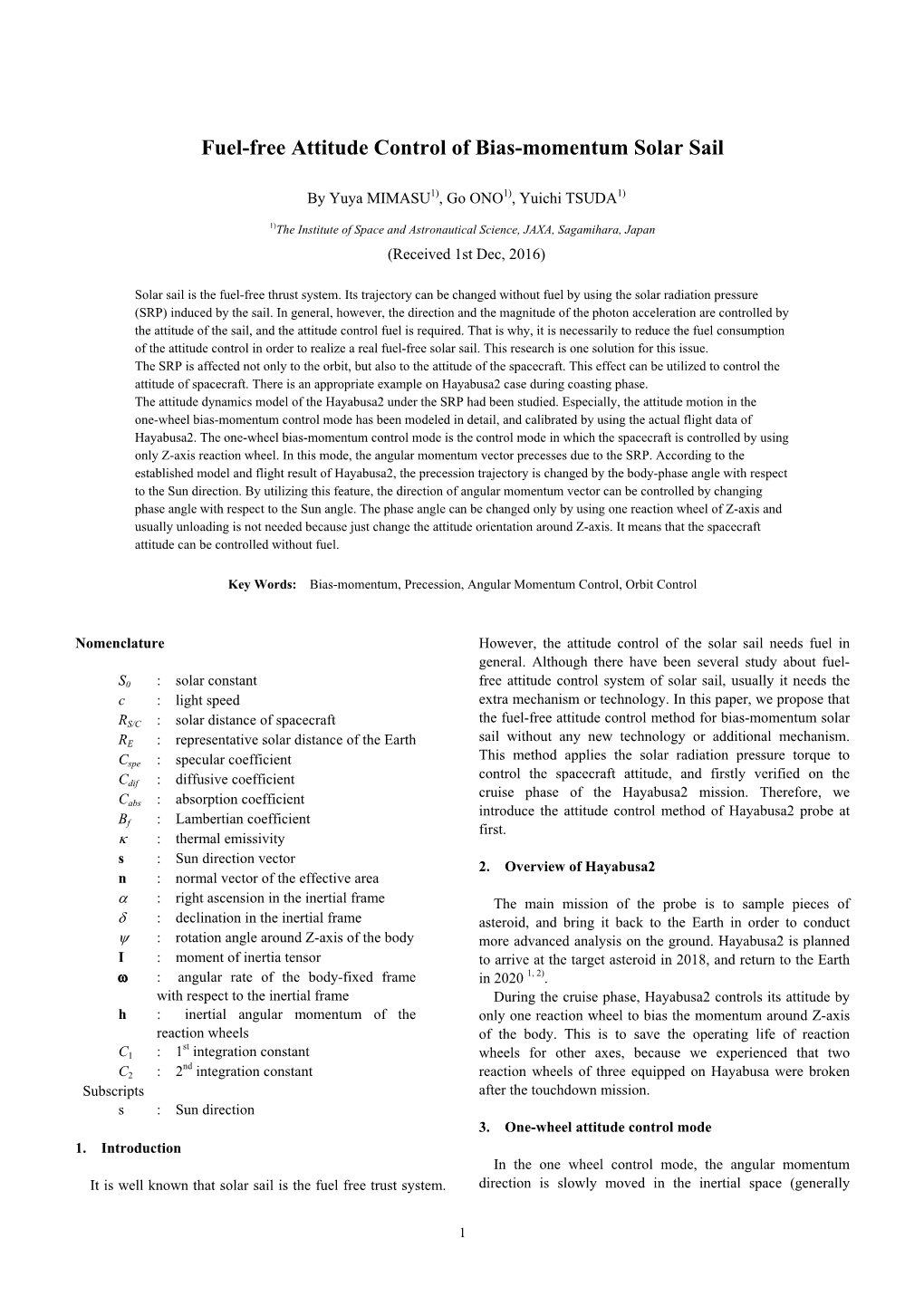 Fuel-Free Attitude Control of Bias-Momentum Solar Sail