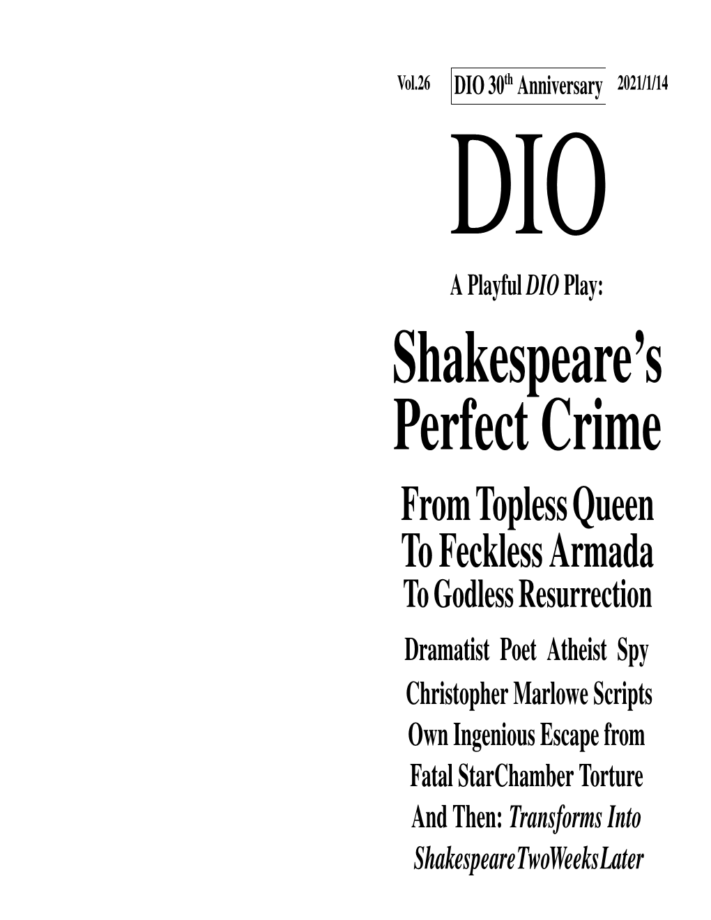 Shakespeare's Perfect Crime