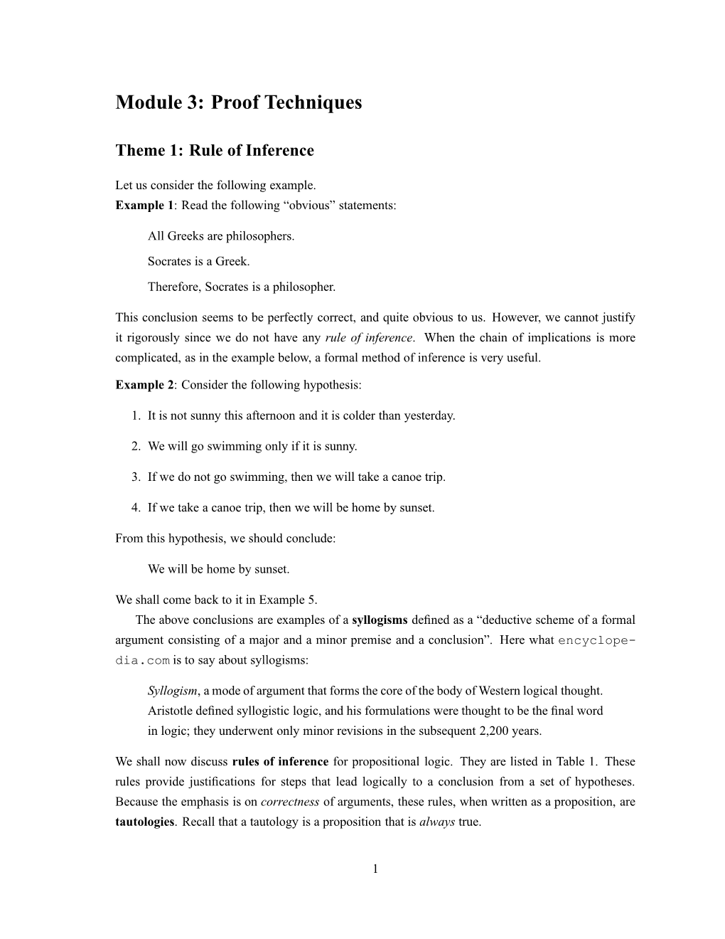 Module 3: Proof Techniques