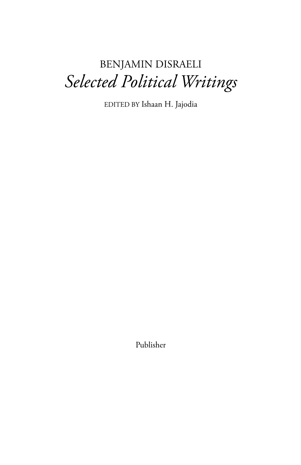 Selected Political Writings