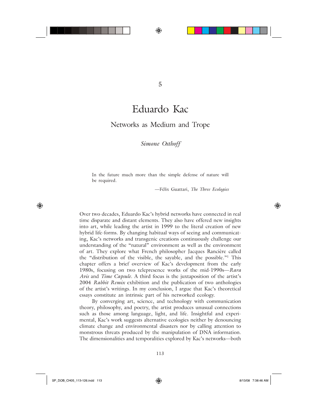 Eduardo Kac Networks As Medium and Trope