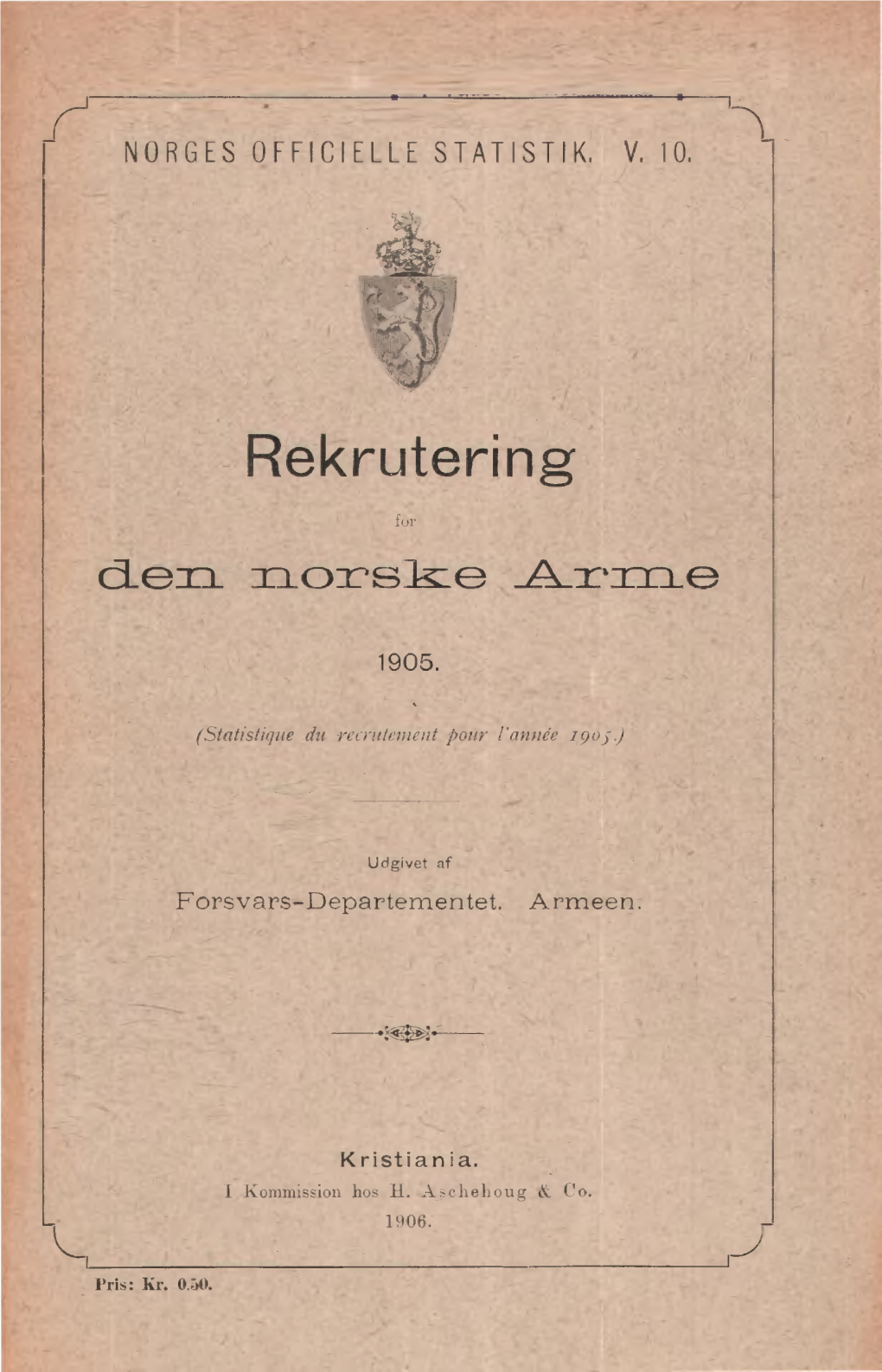 Rekrutering for Den Norske Arme, 1905