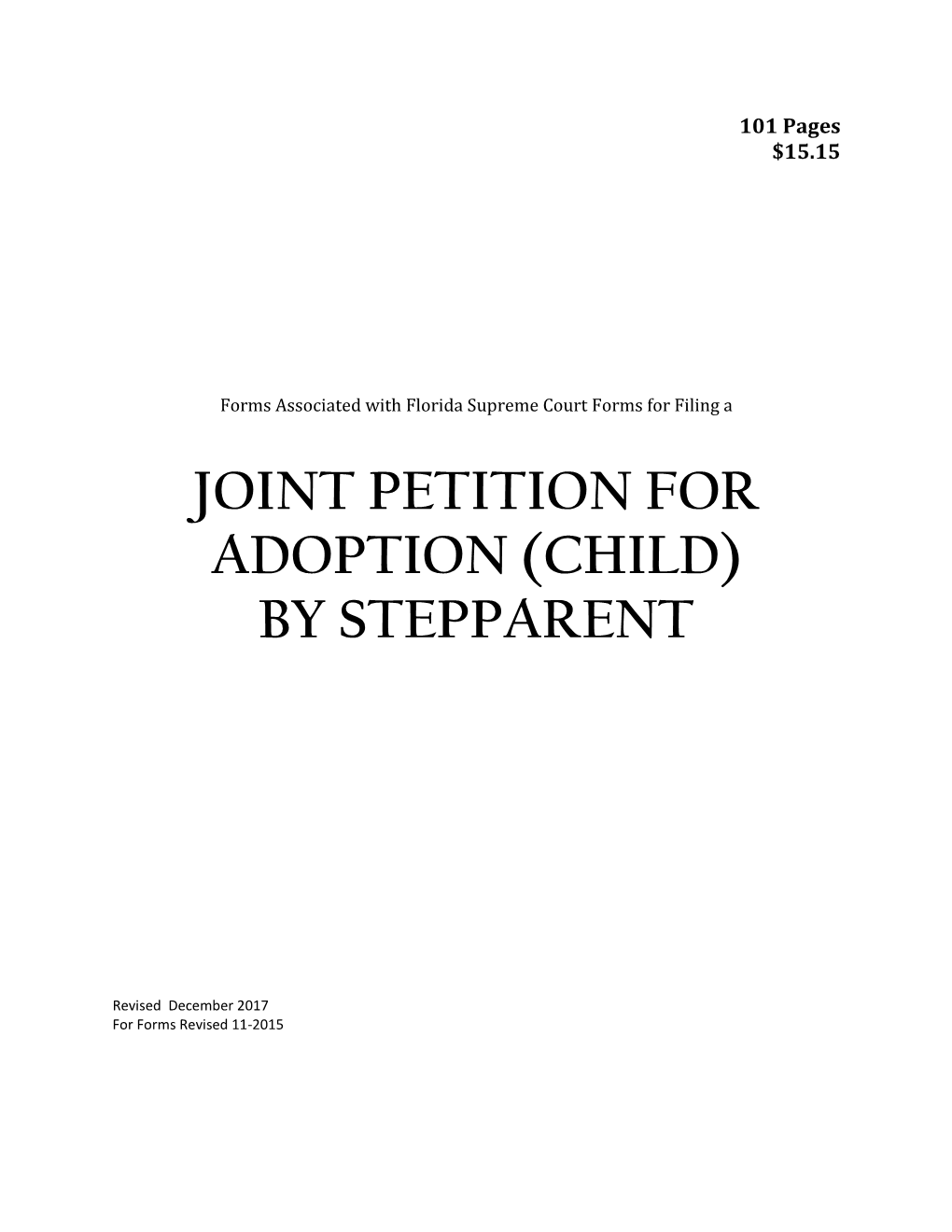 Joint Petition for Adoption (Child) by Stepparent