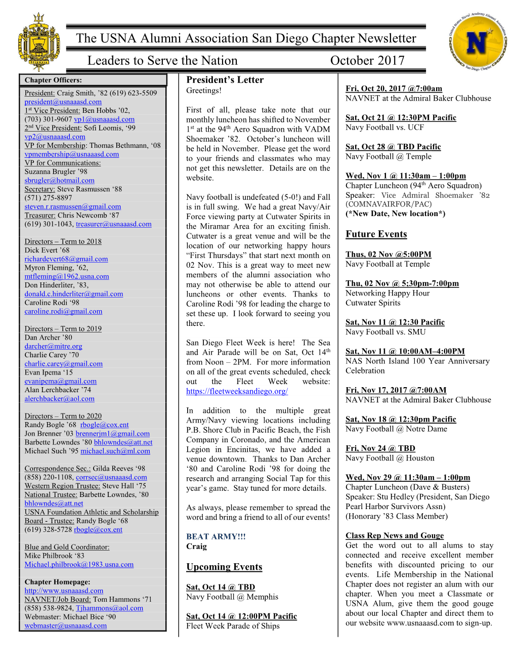 March 2006 USNA Newsletter