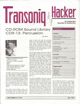 CDR—L 3: Percussion 'Articles: CD-ROM Sound Library