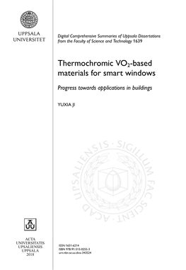 Thermochromic VO2-Based Materials for Smart Windows