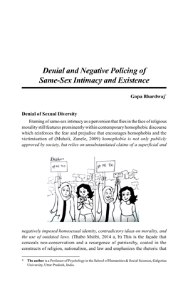 Denial and Negative Policing of Same-Sex Intimacy and Existence