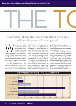 As a Group, Top 200 Electrical Distributors Believe 2019 Will Provide Some Solid Sales Growth