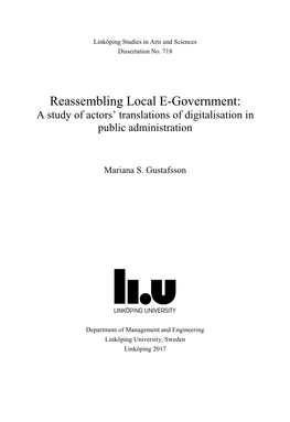 A Study of Actors' Translations of Digitalisation in Public Administration