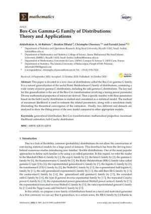 Box-Cox Gamma-G Family of Distributions: Theory and Applications